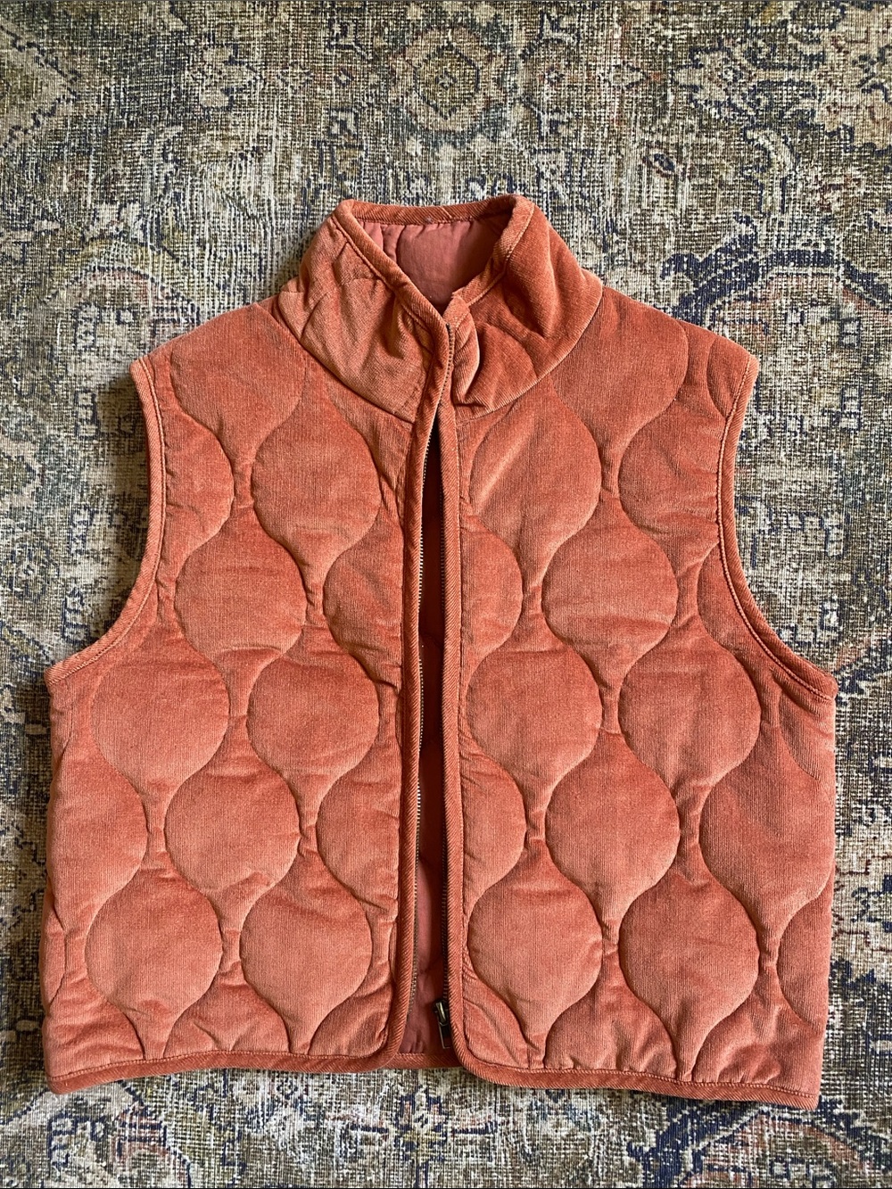 BKE  Quilted Vest in Terracotta Orange